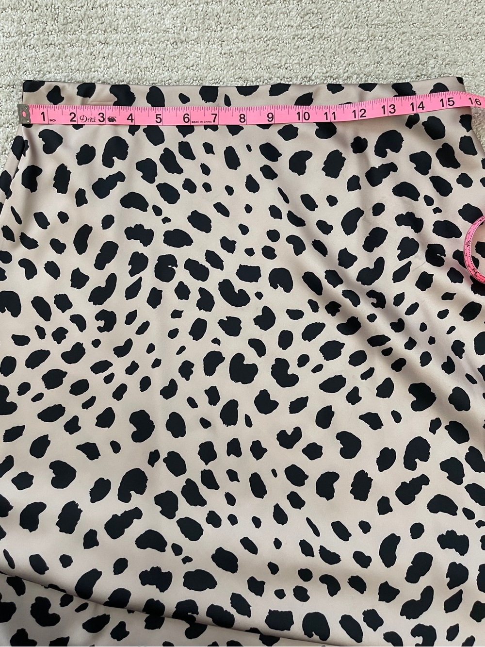 Animal Print Beige Black Silky Aline Midi Skirt L